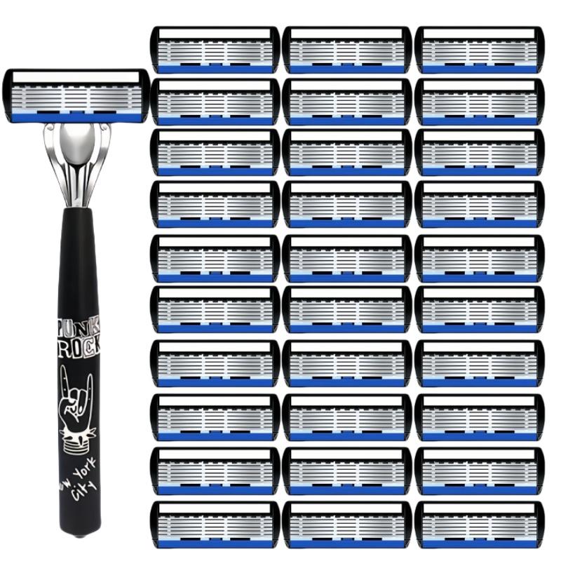 Manual Shaver Can Replace Six Layer Blade, Travel Portable, Scratch Resistant Stainless Steel Blade, High-quality Shaving Blade
