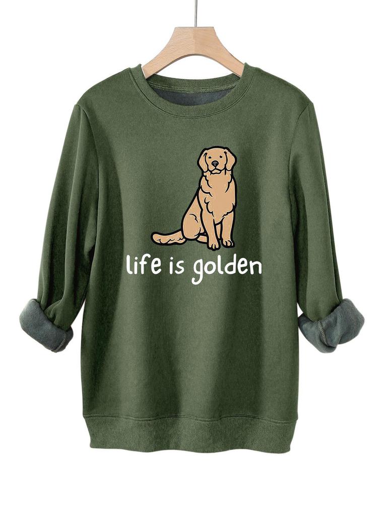 Stylish Cozy Thick Warm Plush Hoodie with Round Neck and Long Sleeves