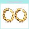Trendy Alloy Hoop Earrings For Women Geometric Irregular Round Design In Silver And Gold