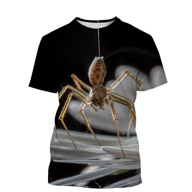Fashion Insect Spider T Shirt For Men Animal Pattern Short-sleeved T-shirt Funny Casual Streetwear Summer Tops Cool Tee Shirt