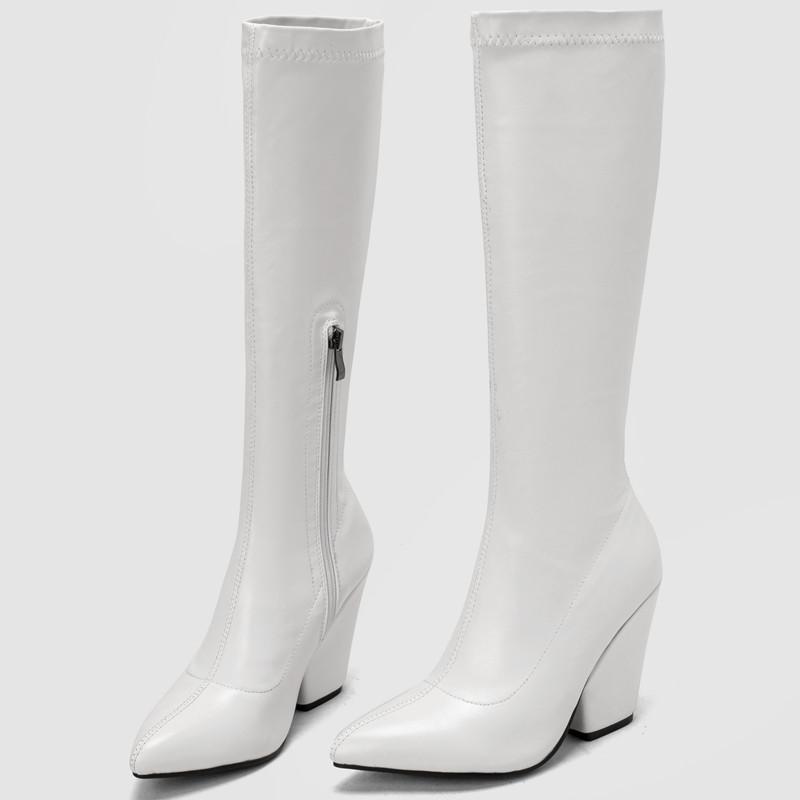 Elastic Thigh High Boots Women Shoes Autumn Winter Black Red White Wedge High Knee Boot Fetish Party Shoes Ladies Large Size