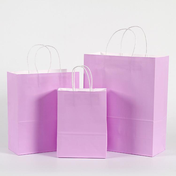 10 PCS/lot Gift Paper Bag with Handles Dark Color Festival Gift Bag Wedding Party Pure Dark Blue Craft Kraft Paper