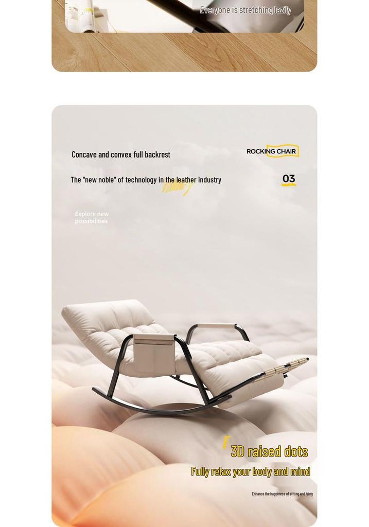 Adult Rocking Lounge Chair for Balcony & Home – Single Lazy Sofa Chair
