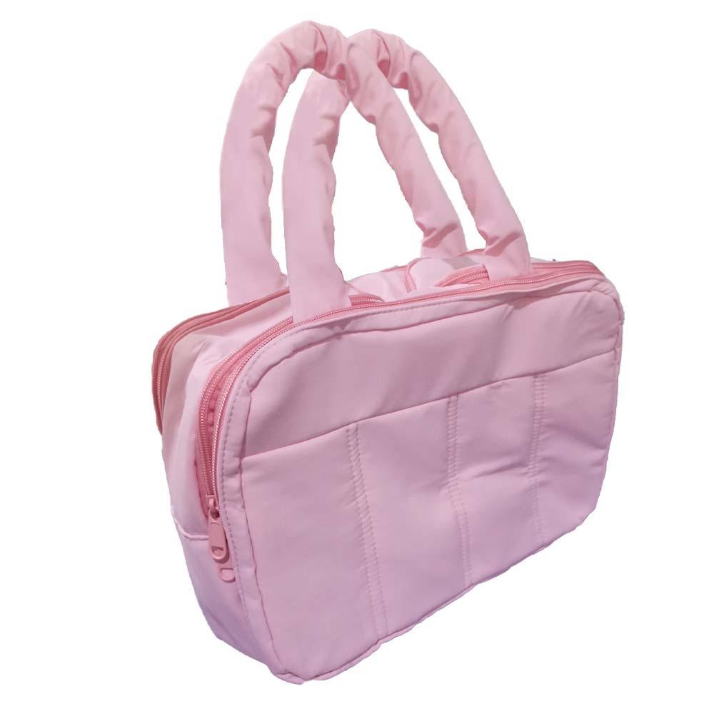 

Косметический контейнер большой вместимости Многофункциональный несессер Легкая косметичка Дорожный розовый