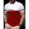 T-shirt 3D Digital Printed Striped Men's Casual Comfortable Loose Short Sleeved Shirt