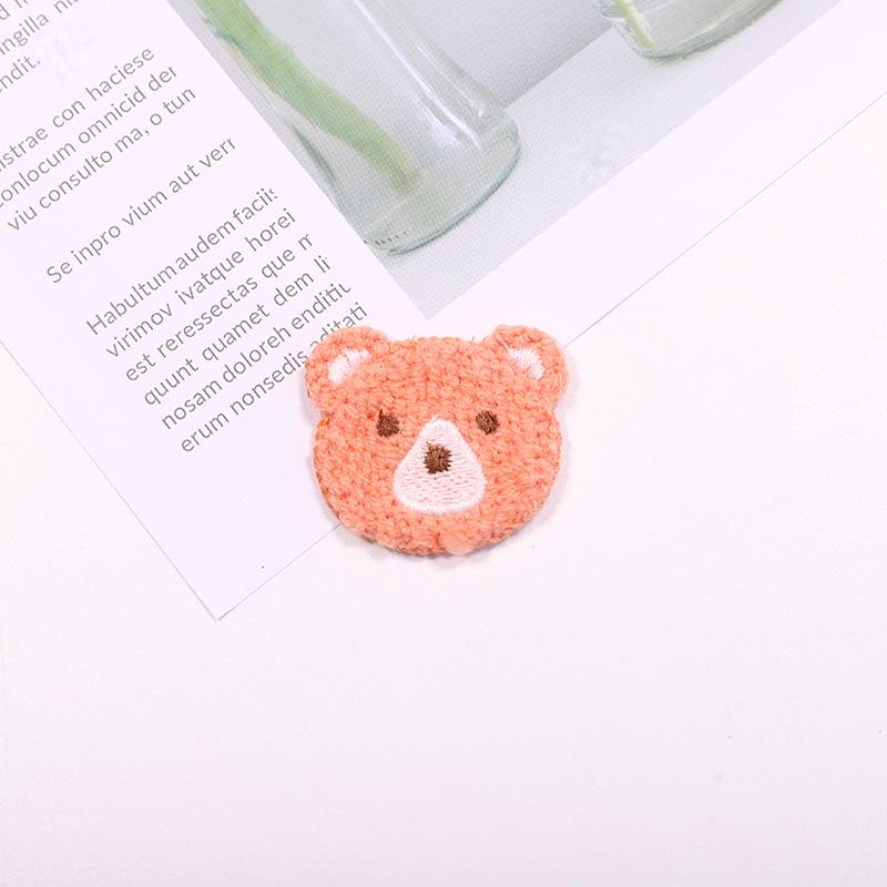 Cartoon Bear Woolen Headdress Patch - Small Embroidered Applique for Clothing