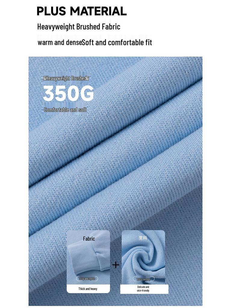 Herrhuvtröja med lös passform, 350g frottébomull, sänkta axlar, rund halsringning och broderad logotyp