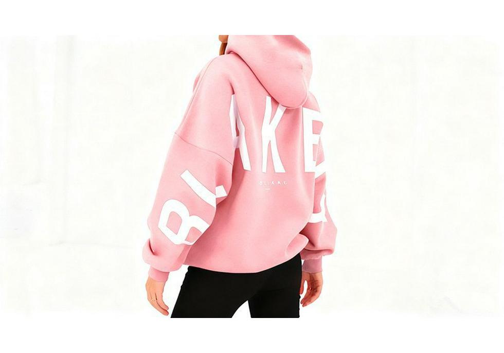 Damen Herbst Europäischer & Amerikanischer Stil Buchstabenprint Kapuzenpullover - Langarm, Verdickt, Vielseitig, Sportlicher Pullover. XL white