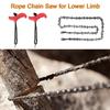 53In Hand Rope Chain Saw Sharp Manual Tree Limb Chain Saw 68 Teeth Folding Pocket Rope Chainsaw Tree Cutting Tool for Gardening