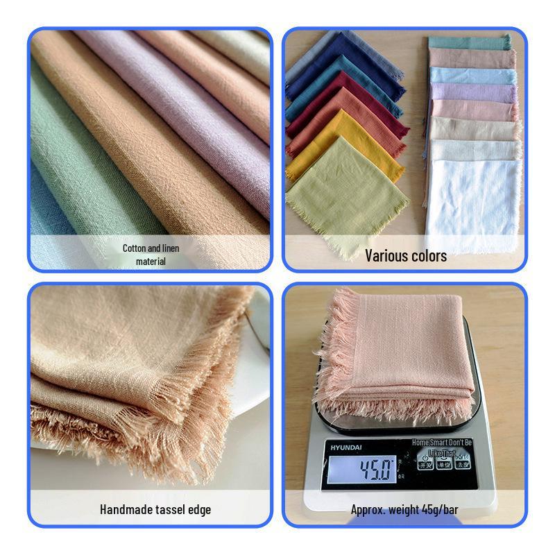 Mehrfarbige Baumwoll-Leinen-Serviette mit Quasten für Hochzeiten & Essen