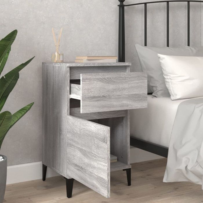 VidaXL Bedside Tables 2 Pcs Sonoma Grey 40x35x70 Cm 819721