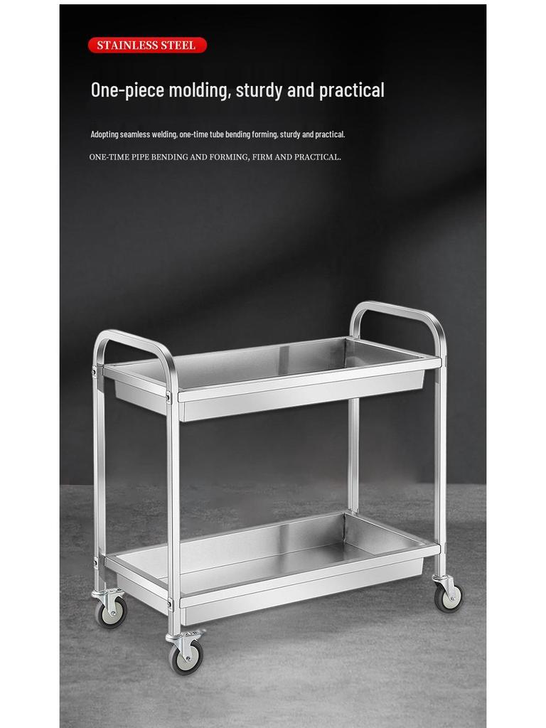 Stainless Steel Restaurant & Hotel Serving Trolley - Mobile Dining, Dessert, Bar, Busboy Cart