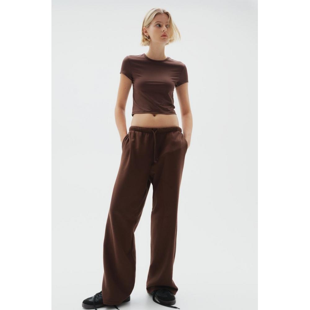 

H M Wide Jogger Pants Dark Brown