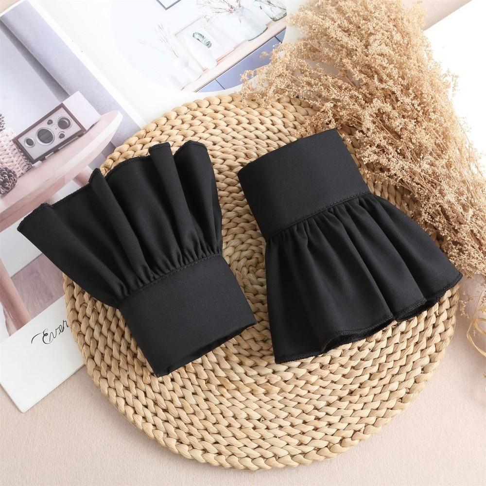 Ruffles Pleated Fake Sleeves Chiffon Fake Flared Sleeves Sweet Hand Wrist Cuffs Sweater Decorative