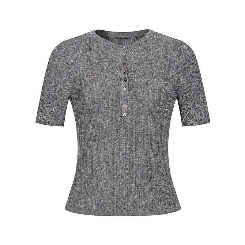 JUZI ANNACO Starlight Sparkle Short Sleeve Knit Top