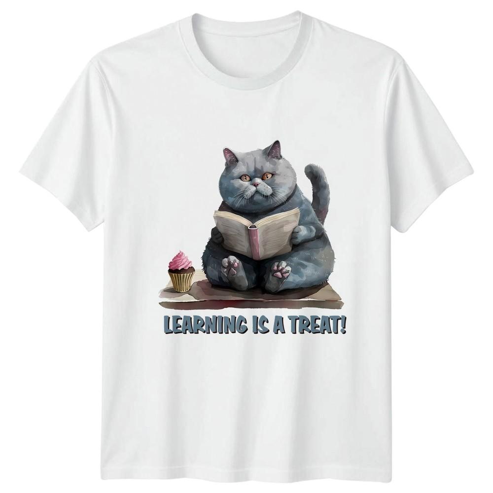 Learning Is A Treat TShirt Reading Cats 2026 Birthday Gift For Him And Her S