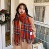Christmas Atmosphere New Red Plaid Scarf Female Winter Senior Sense Student Versatile Warm Shawl Scarf