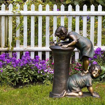 Decora ragazzi e ragazze sculture ornamenti da giardino artigianato in resina decorazioni da giardinaggio regali di festa