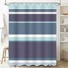 Miękki Niebieski Paskowany Zasłona Prysznicowa: Nowoczesny, Wodoodporny Dekor Łazienkowy Drukowany 3D, Rozmiar na Zamówienie (Średni)
