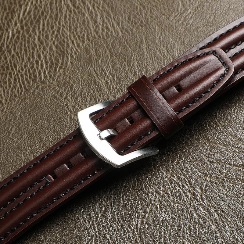 Calfskin Switch Ear Strap 20mm22mm Double Bone Three-dimensional Leather Watch Strap Personalized Accessories