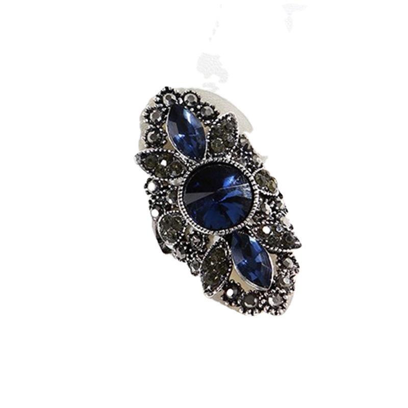 E-Commerce Electroplating Blue Zircon Ring Is A Popular Fashion Women'S Jewelry