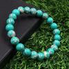 8mm Natural Light Green Copper Turquoise Gemstone Round Beads Stretch Bracelet Handmade Jewelry For Gift RBB-23