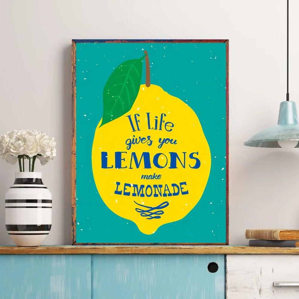 Fruit lemon Vintage Posters Sticky Whitepaper Prints Posters Artwork Posters Wall Stickers