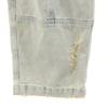 unused ZARA Vintage processed denim cargo pants 42 Ice blue Jeans Crush Women Used