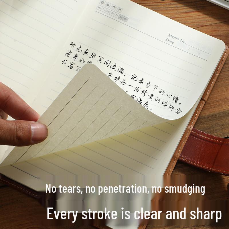 Premium Leather Business Notebook - Customizable Logo, Thickened Cover, Loose-leaf Design, Ideal for Meetings or Creative Journaling