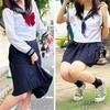 Conjunto de Cosplay de Uniforme de Marinero Blanco con Tres Rayas Chica de Secundaria JK JC Lindo Minifalda Fiesta de Halloween Uniforme Escolar Disfraz de Festival Escolar Azul Marino