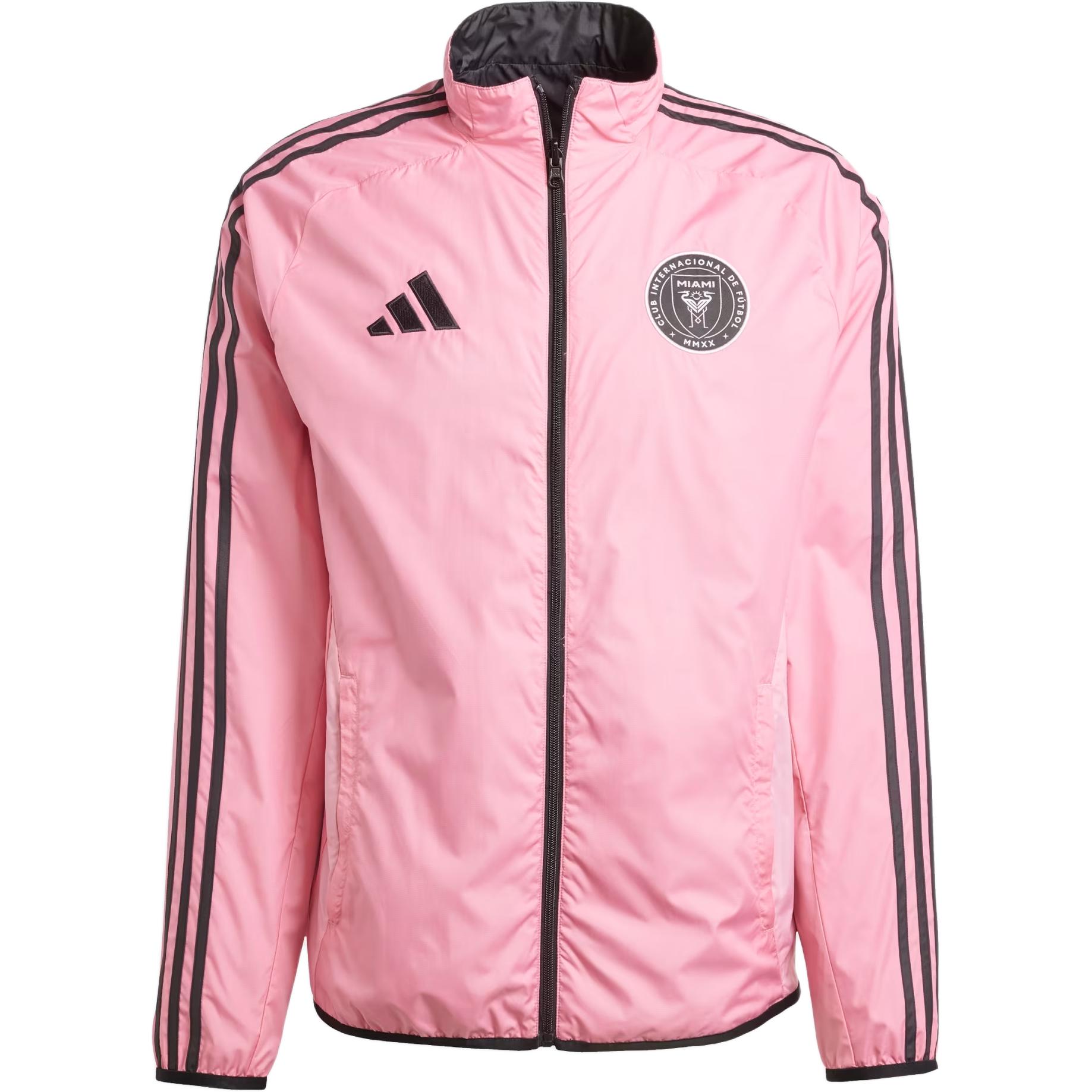 Adidas Inter Miami CF Reversible Anthem Jacket, Men s Soccer Streetwear Easy Pink JE5641 M