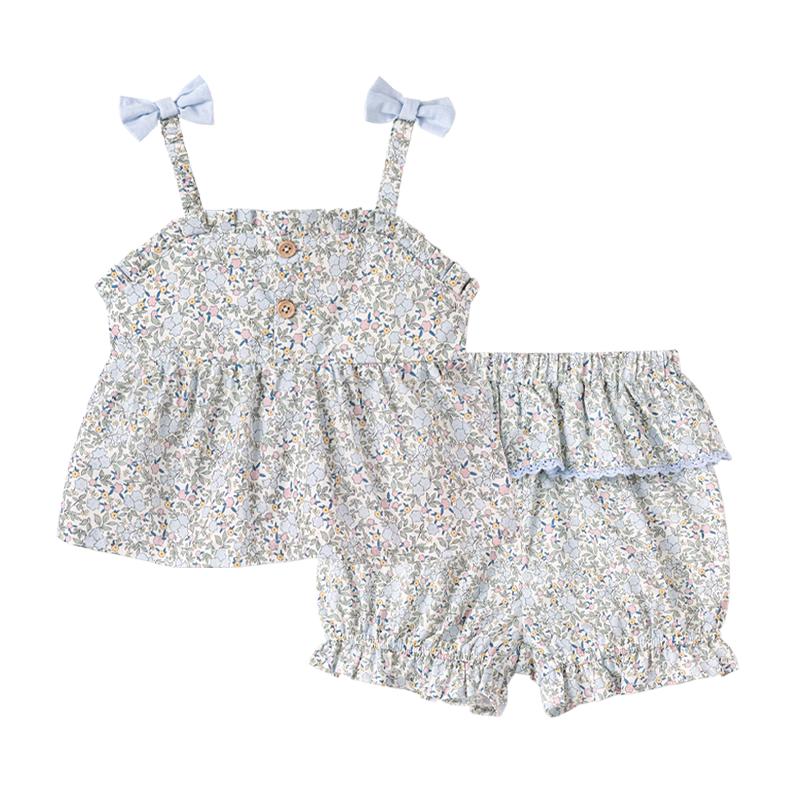 Babylove Girls  Floral Ruffle Camisole & Bloomer Set 80