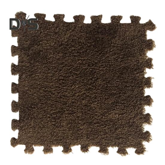 Plush Puzzle Carpet Interlocking Floor Mat DIY Non-Slip Carpet Tiles Baby Playmat for Living Rooms Bedroom Playroom Children's Rooms