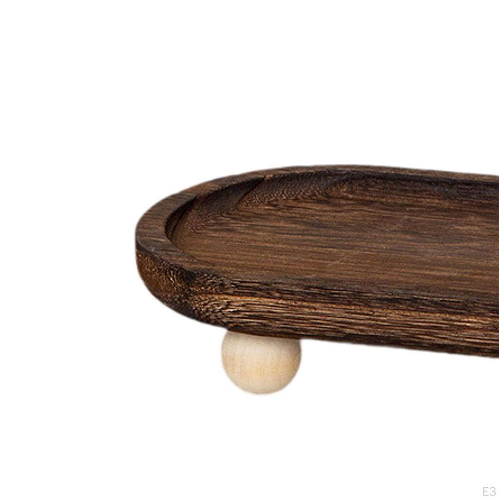Wooden Riser Tray Holder Plate Organization Serving Pedestal Stand Jewelry Display for Cabinet
