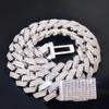 New Two-Row Ladder Zircon Gold Cuban Chain Necklace - Versatile and Fashionable Design
