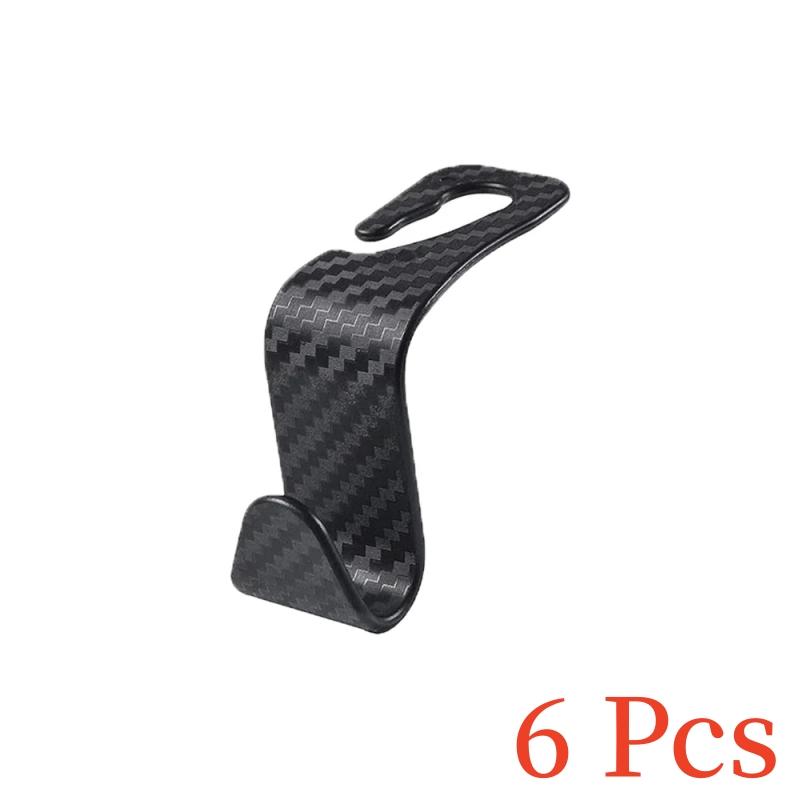 

6 шт. крючков из углеродного волокна, крючок для подголовника автомобильного сиденья, органайзер для заднего сиденья, вешалка для сумок, кронштейн для одежды, аксессуары для салона автомобиля