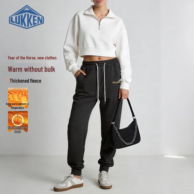 LUKKEN Women s Fleece-Lined Lamb Wool Jogger Pants (2026 Year of the Horse Edition) 2XL