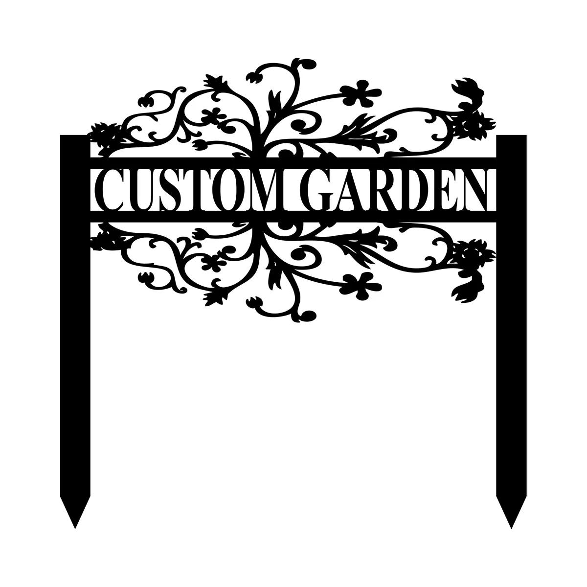 

Metal Garden Sign Personalized Name Stake, Yard Decor for Gardener Welcome Gift