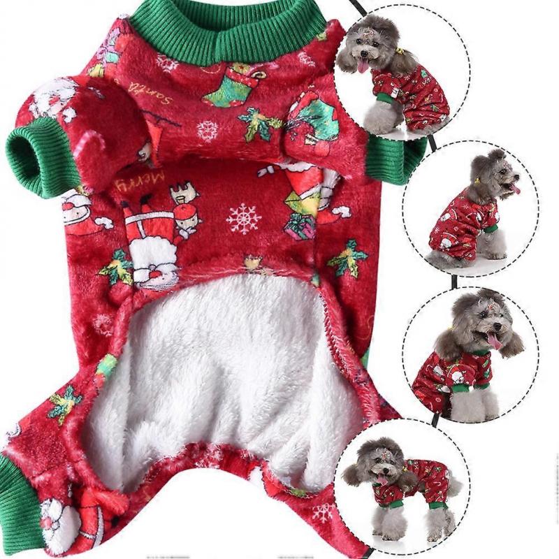 Christmas Pet Clothing Four-Legged Fleece Clothes for 3Pcs