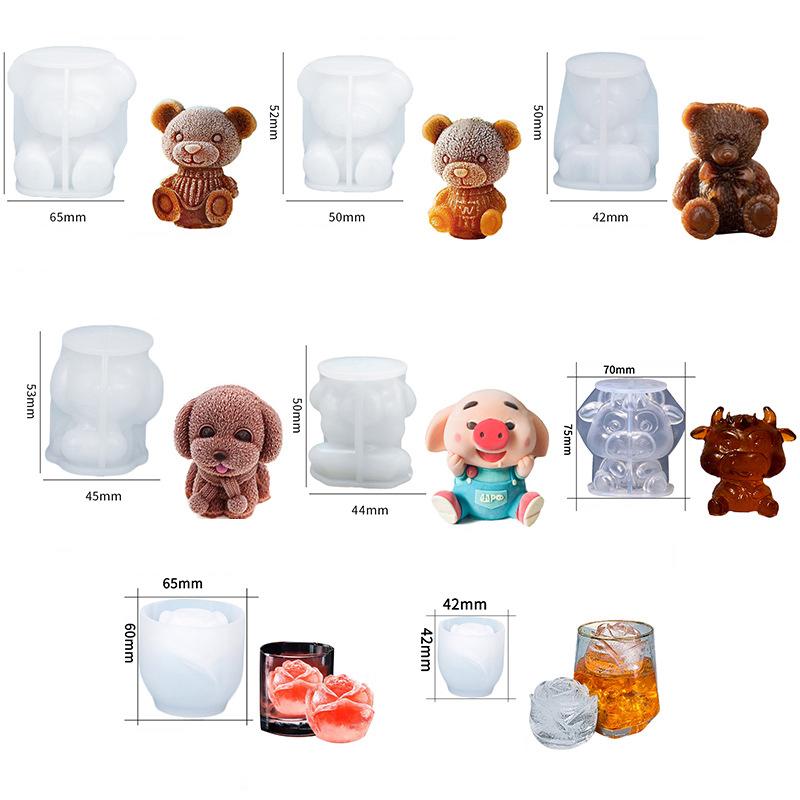 3D Bär Eisform Silikon Eismaschine DIY Seifenform Eiscreme-Werkzeug für Whisky Wein Cocktail Kaffee Saft Kuchen Dekoration