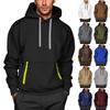 Felpa con cappuccio da uomo, con cerniera, tasca sul braccio, cardigan sportivo da uomo, taglie grandi, casual, con cappuccio