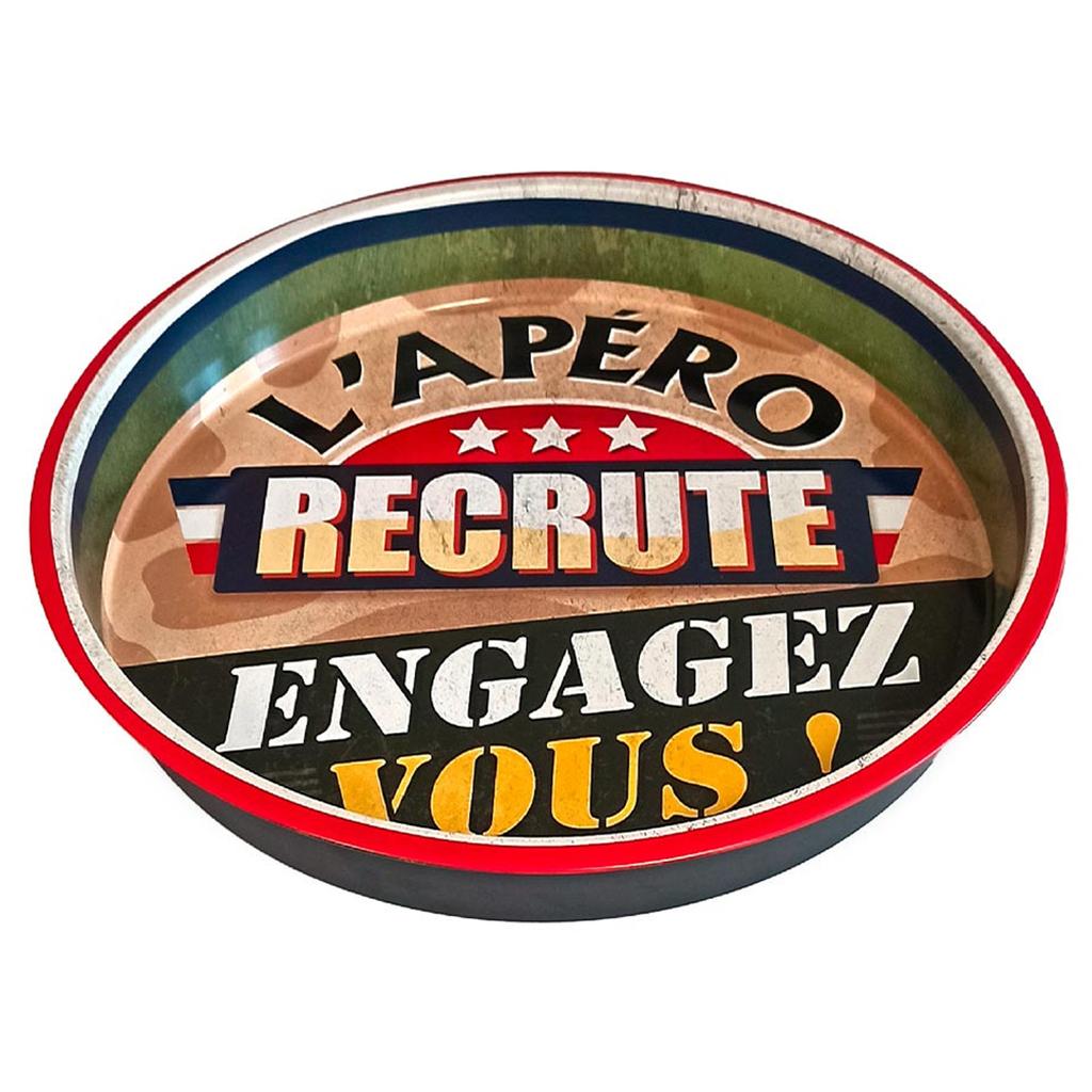 Les Trésors De Lily [A1870] - Rundes Metalltablett 'Nachrichten' (L’Apéro sucht neue Mitarbeiter – machen Sie mit! ) - 33 cm