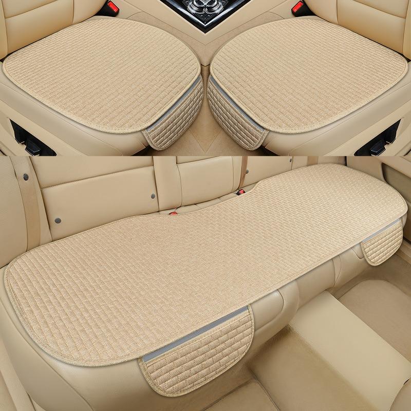 Car Flax Seat Cushion Protector Pad Car Seat Cover Front/Rear Seat Cover Automobile Cushion Pad Mat Backrest Car Accessories