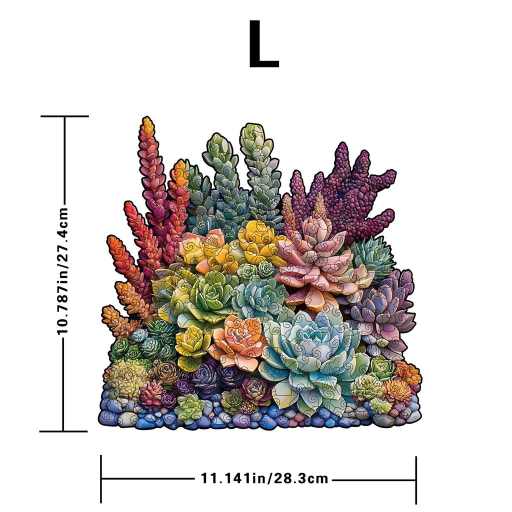 Succulent Puzzle Wooden Special-Shaped Splicing Toy Original High-Difficulty Decompression Puzzle
