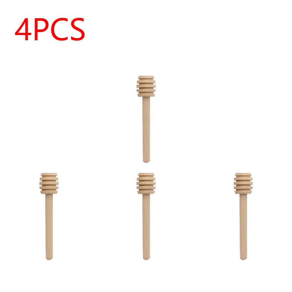 1-5Pcs Honey Dipper Stick Long Handle Wood Honey Mixer Stir Practical Bar Spoon Dispense Drizzle Honey Mixing Stick Kitchen Tool