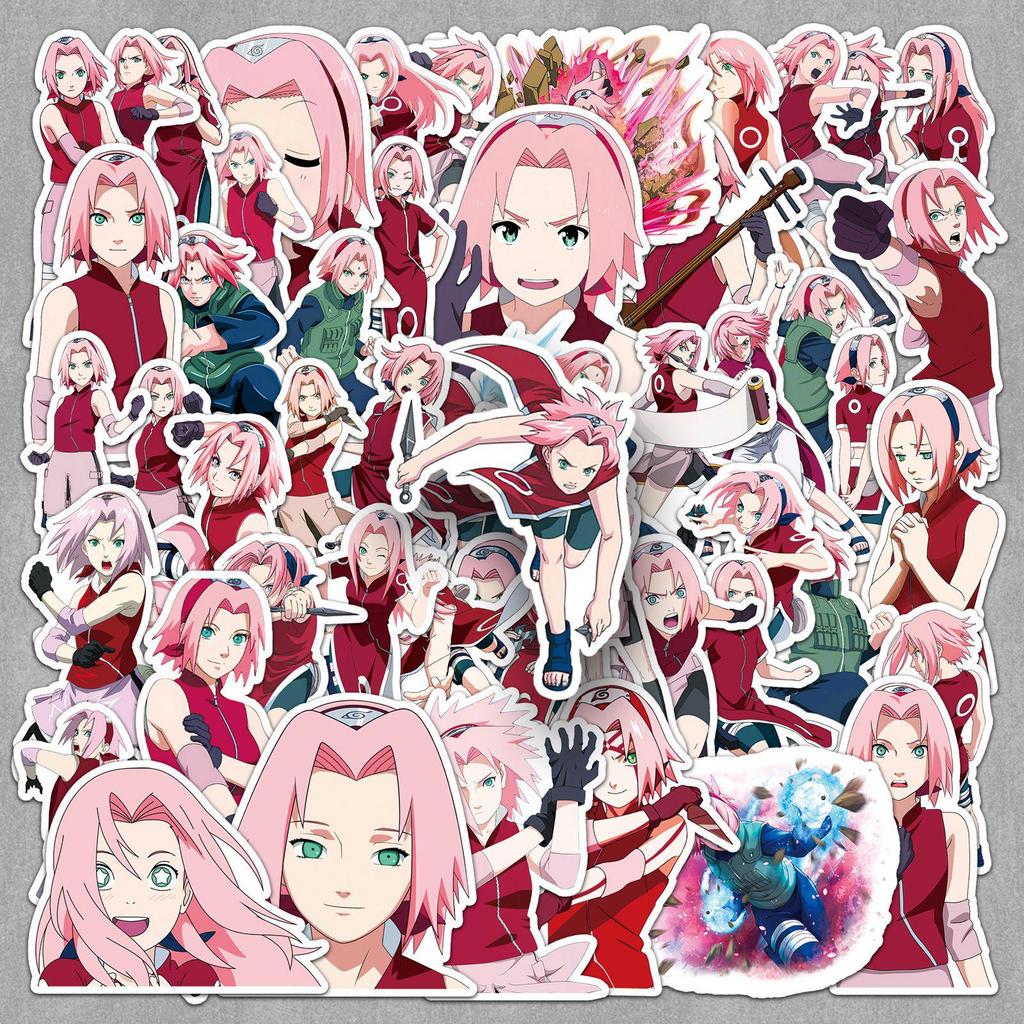 Cherry Blossom Naruto Anime Stickers - 50 Sheets for Journals or Decor.