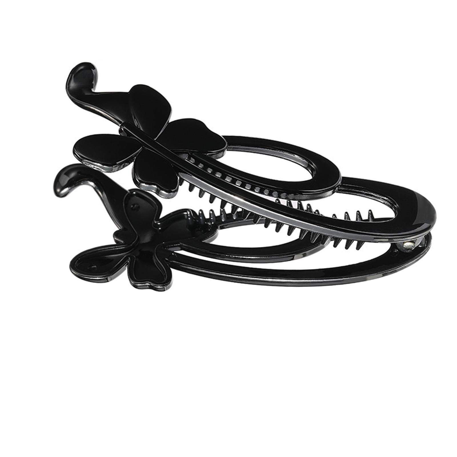 

Soft Plastic Hair Clip For Sensitive Scalp Secure High Ponytail Holder No Damage Styling Essential For Gym Office Events B чёрный