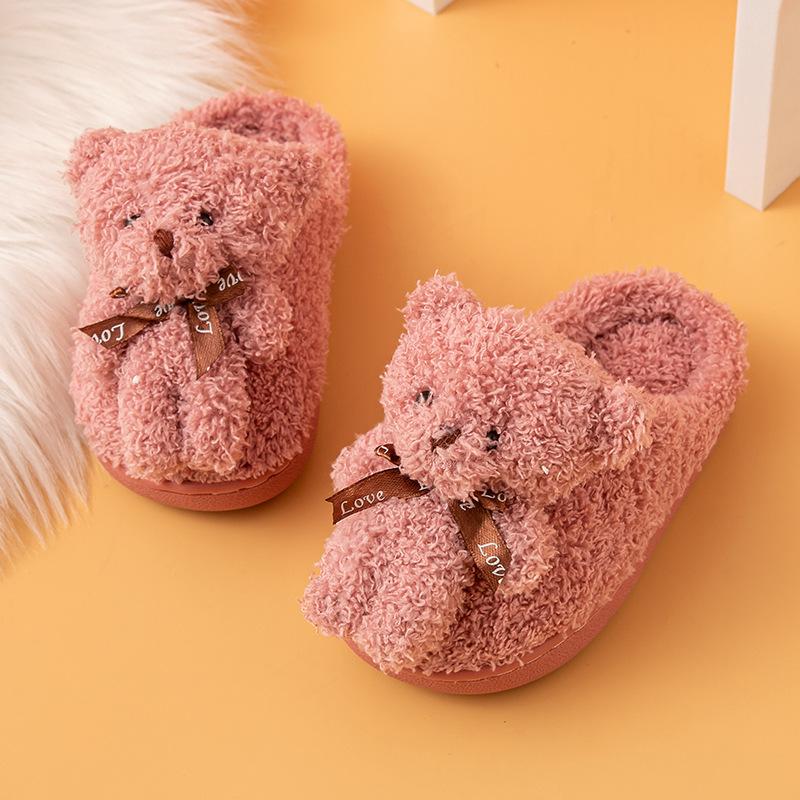 Kids Autumn Winter Indoor Non-slip Warm Cotton Slippers