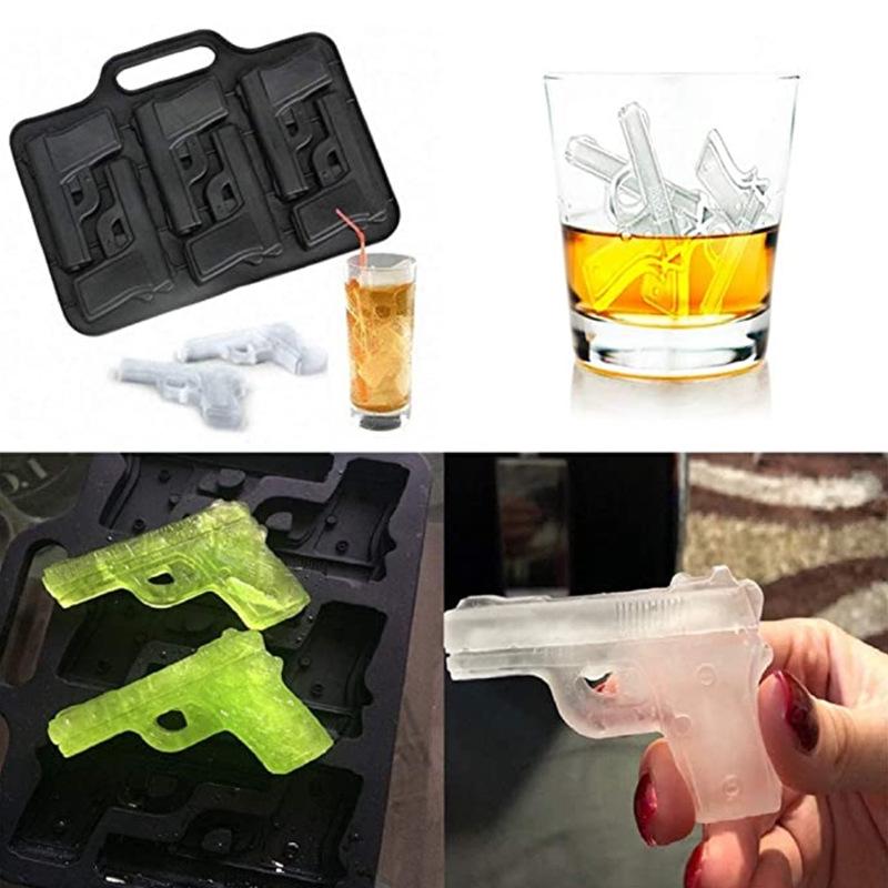 Plastic Ice Cube Mold 3D Crative Gun Bullet Grenade Shape Ice Mold DIY Household Use Summer Whiskey Wine Pudding Ice Cube Maker