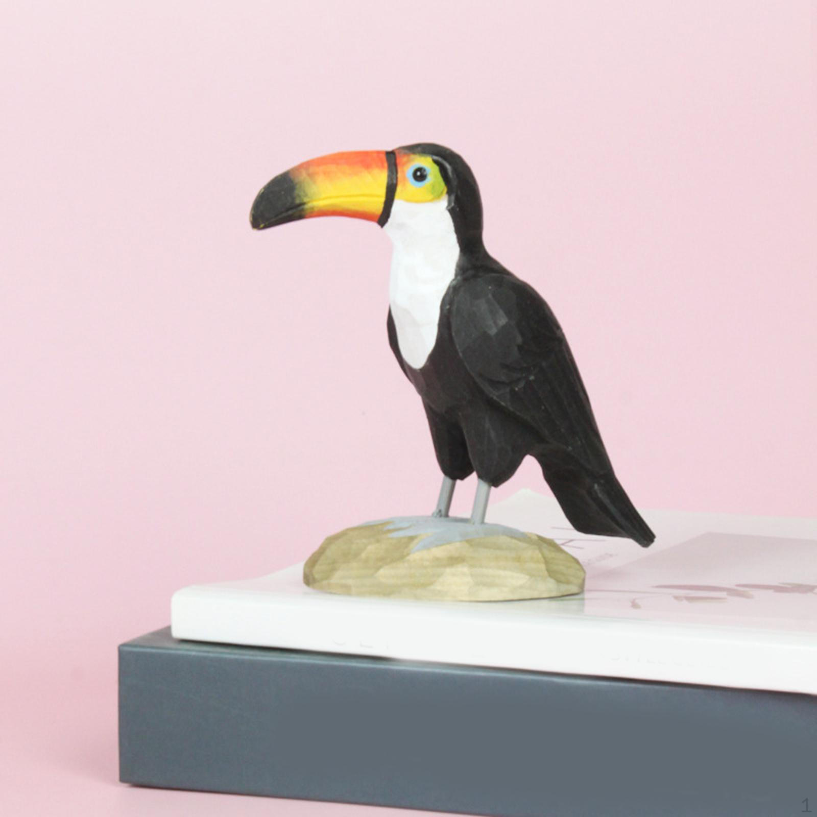 

Hand Carved Wood Bird Animal Sculpture,Cute Ornament Painted Handicraft Collectible Figure